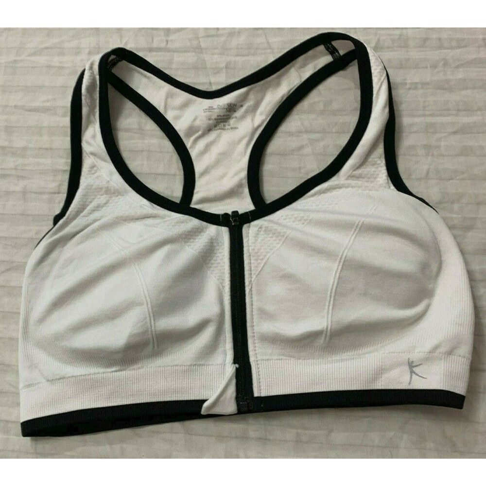 DANSKIN WOMENS WIRE FREE FULL ZIP BRA SIZE M